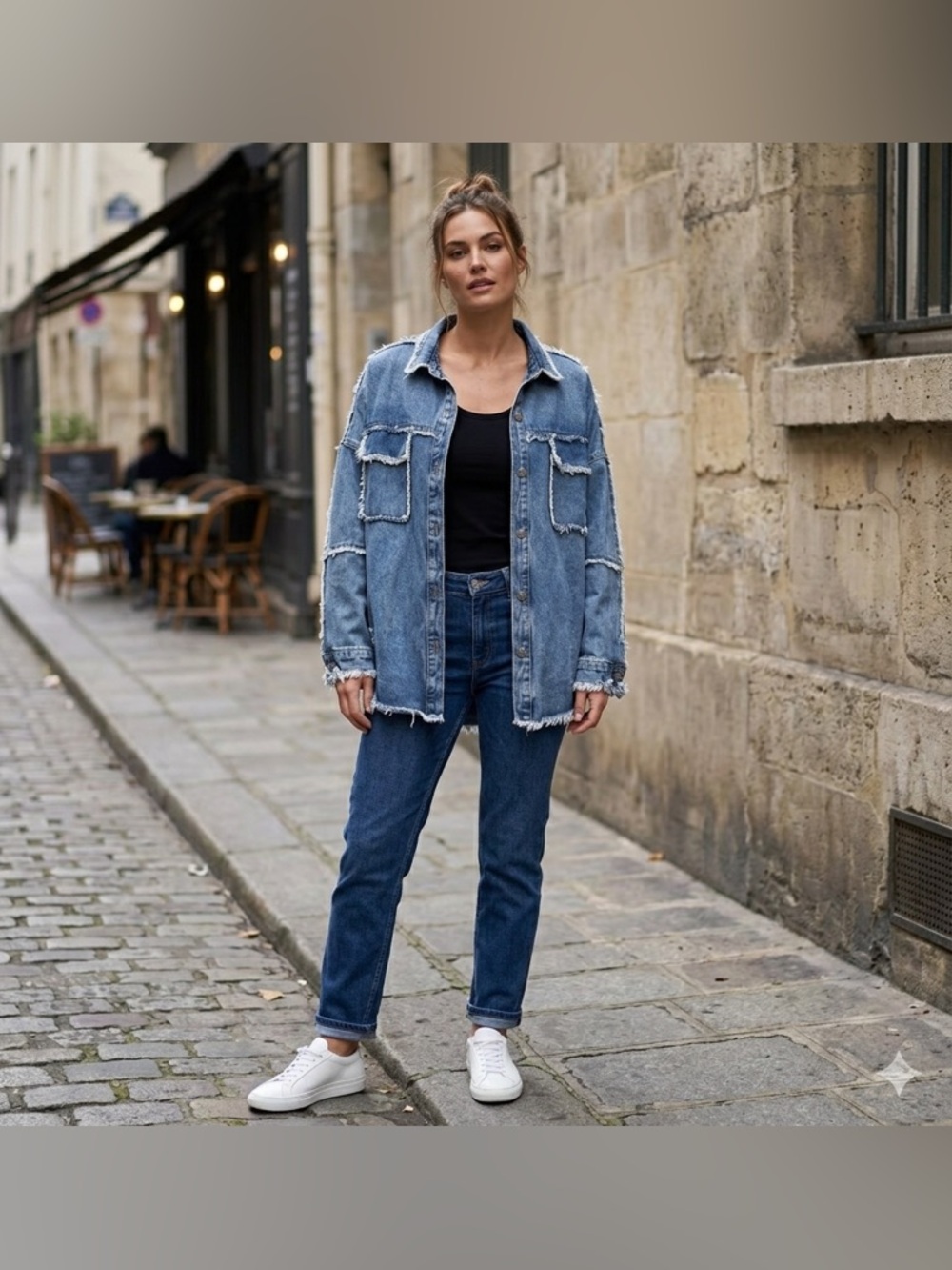 oversized denim shacket
